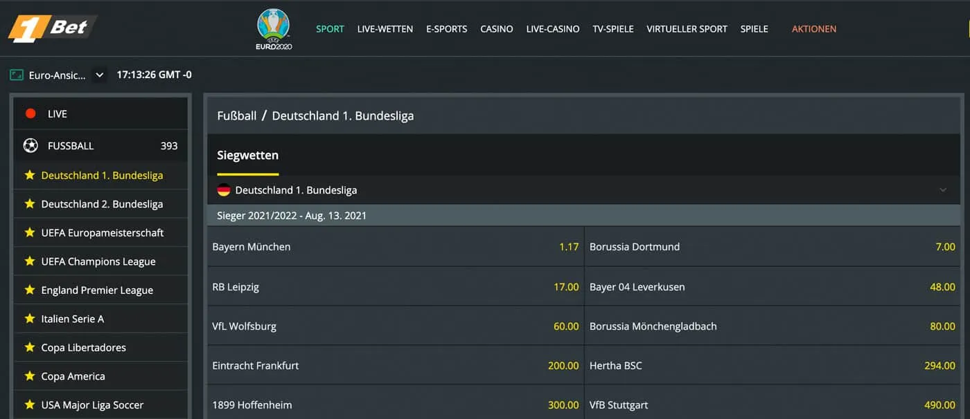 1Bet bundesliga wetten