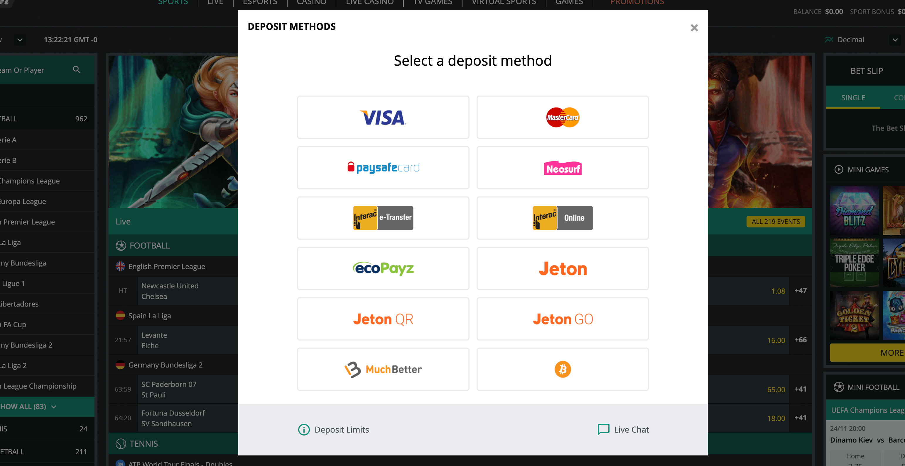 1Bet Deposit and Withdrawal